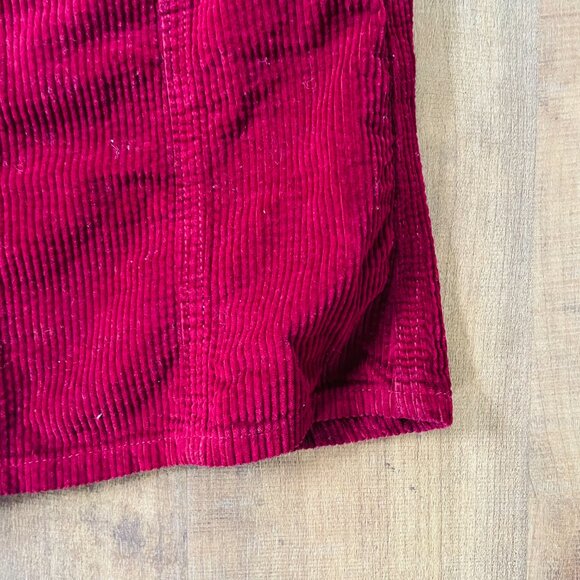 American Eagle Corduroy Skirt XS Burgundy Button Front Mini Retro Fall Vibes - Picture 3 of 5